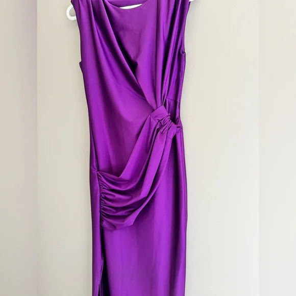 PURPLE MIDI DRESS - Picture 4 of 6